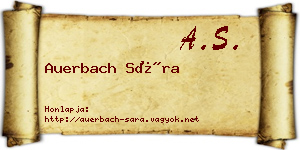 Auerbach Sára névjegykártya