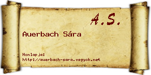 Auerbach Sára névjegykártya