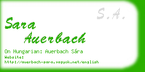 sara auerbach business card