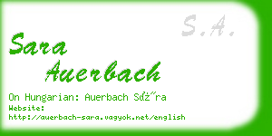 sara auerbach business card